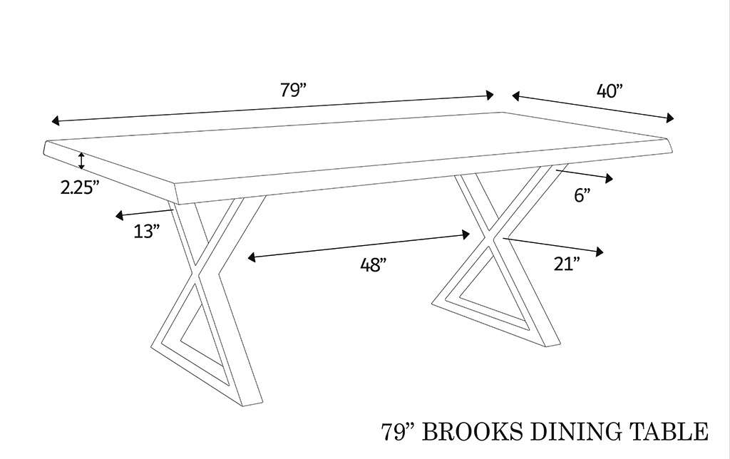 Brooks Dining Table - X Base